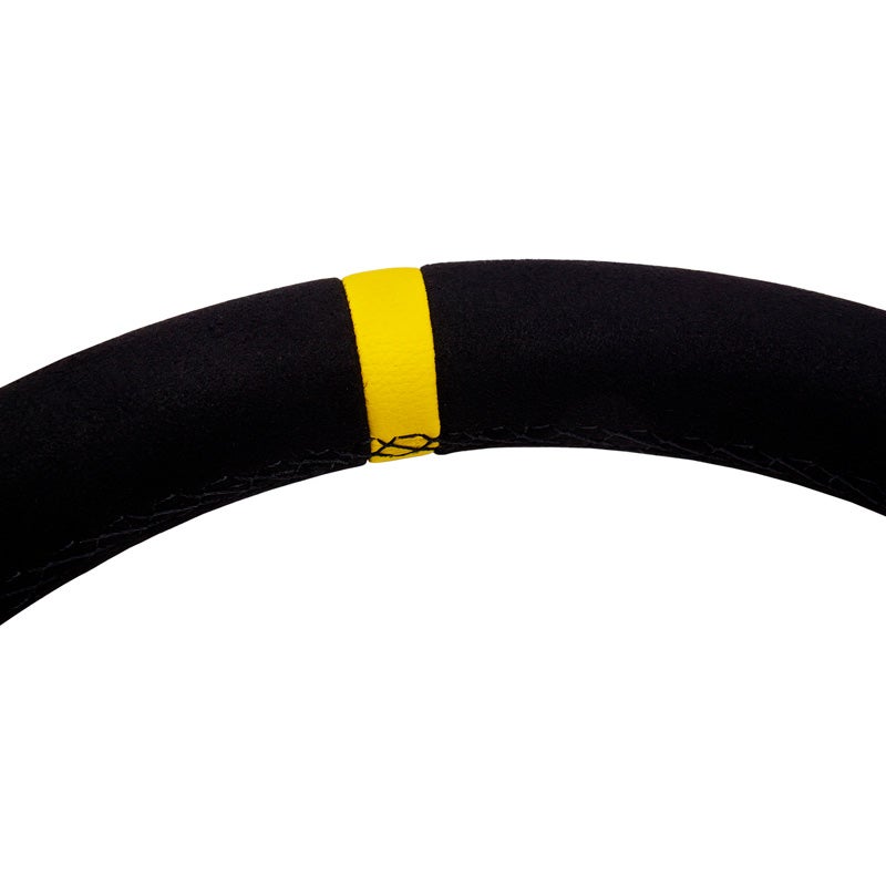 Simoni Racing Volant Universel Manji - Suède Noir - Diamètre 330mm