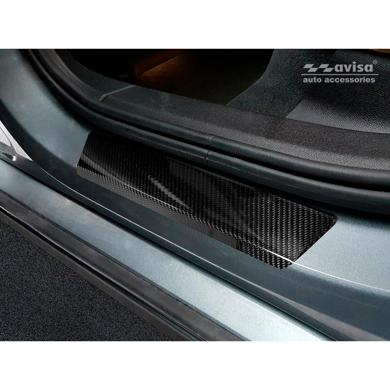 Seuils de portes carboné 3D noir sur mesure pour Volvo S60 III & V60 II 2018- 4-pièces