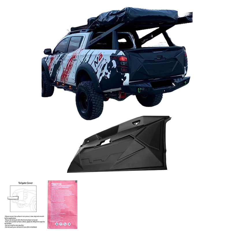 Protecteur de hayon sur mesure pour Mitsubishi L200 Triton 5/6 2015- - Noir mat