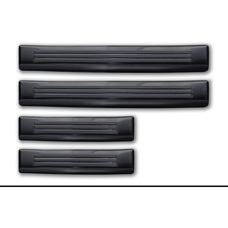 Avisa Seuils de portes inoxydable noir sur mesure pour Opel Frontera (EV) 2024- - 'Lines' - 4-pièces