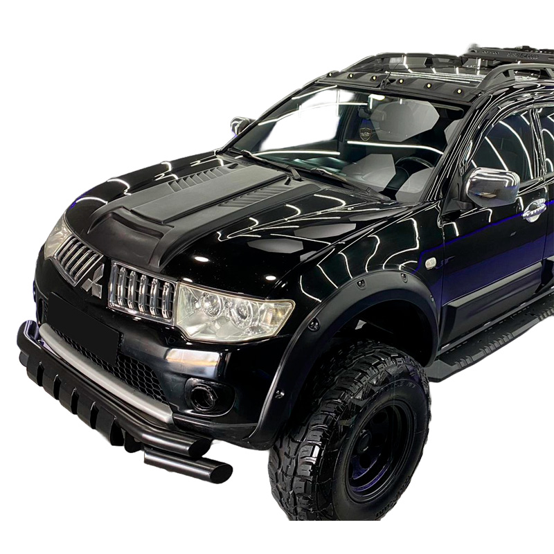 Écope de capot sur mesure pour Mitsubishi L200 Triton 4 2007-2014 - Noir mat