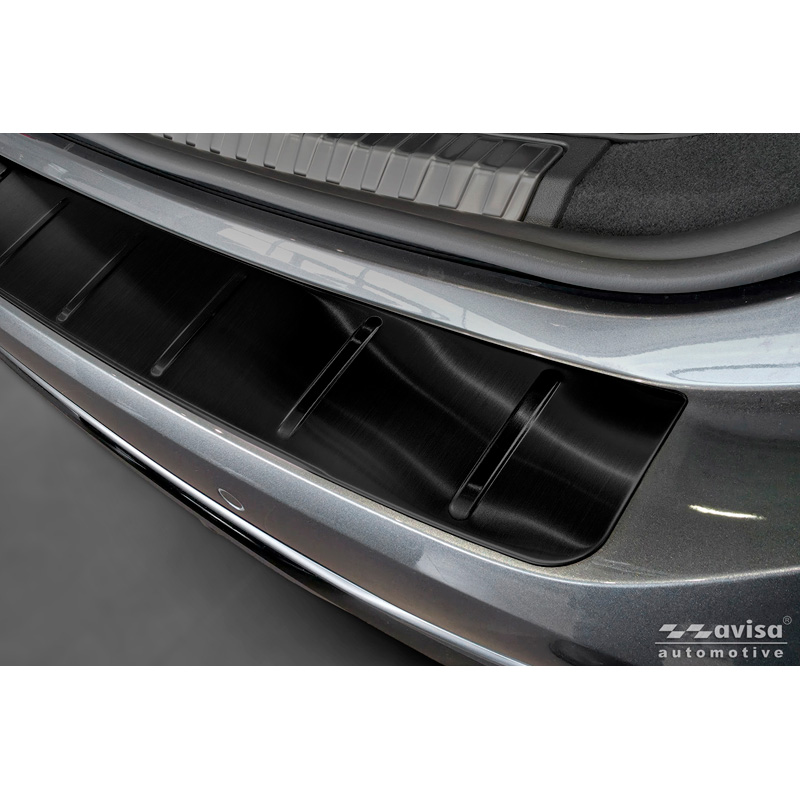 Avisa Protection de Seuil de Coffre Acier Inox sur mesure pour Audi A6 (C9) Avant S-Line 2025- - Noir
