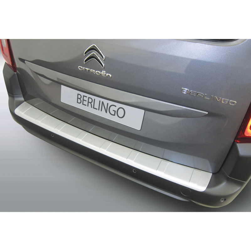 Protection de seuil arrière (ABS) sur mesure pour Citroën Berlingo Multispace / Peugeot Rifter / Opel Combo Tour (MPV) 2018- Noir 'Ribbed'