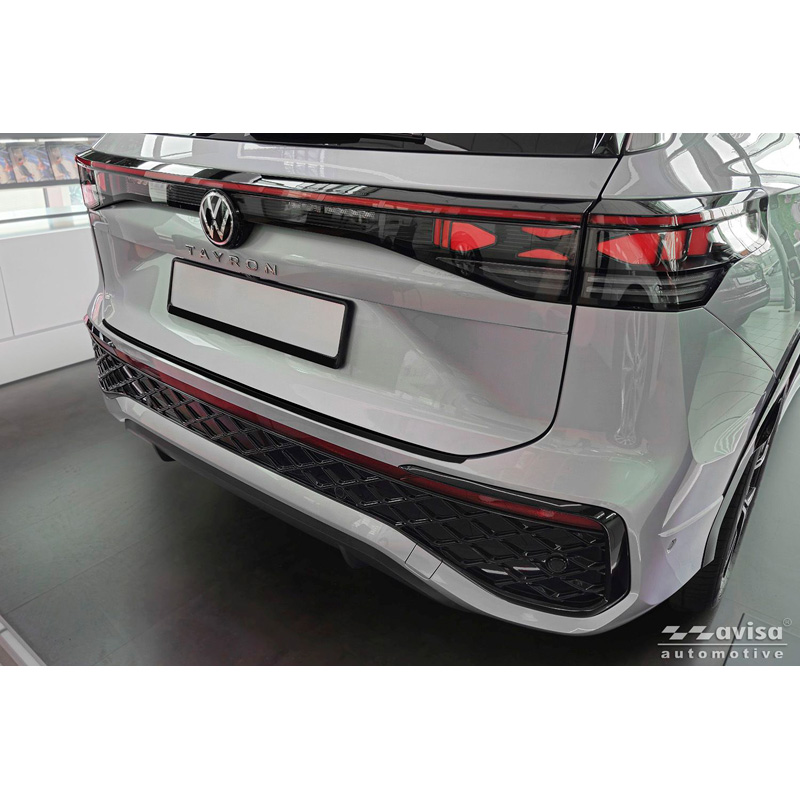 Avisa Protection de Seuil de Coffre Acier Inox sur mesure pour Volkswagen Tayron 2024- - Noir Mat