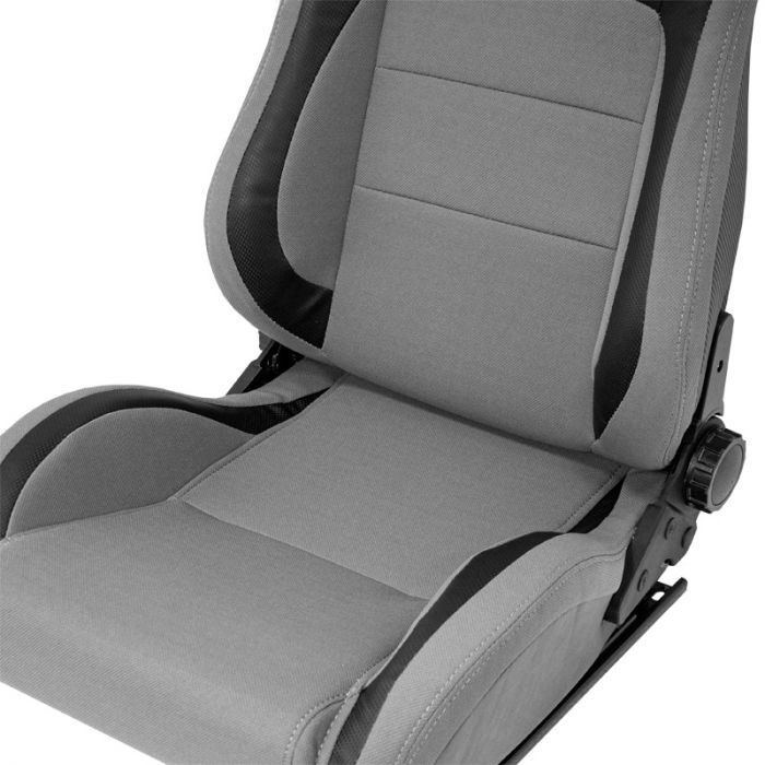 Siège baquet 'MS' - Noir/Gris - Dossier réglable - incl. glissières