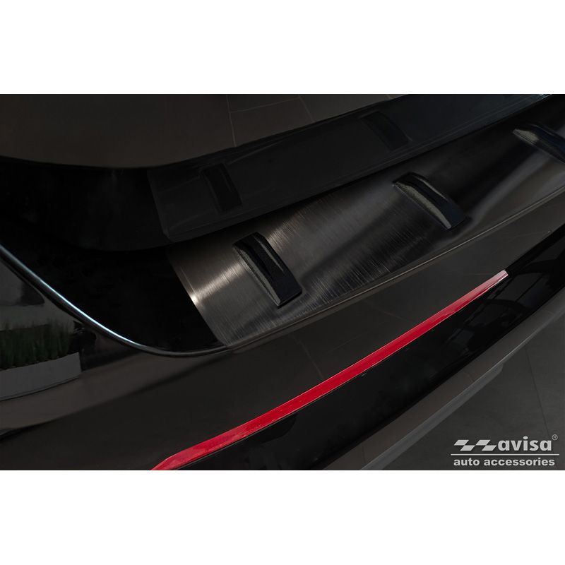 Protection de seuil arrière inox noir sur mesure pour BMW X1 U11 / X1 U11 xLine 2022- 'STRONG EDITION'