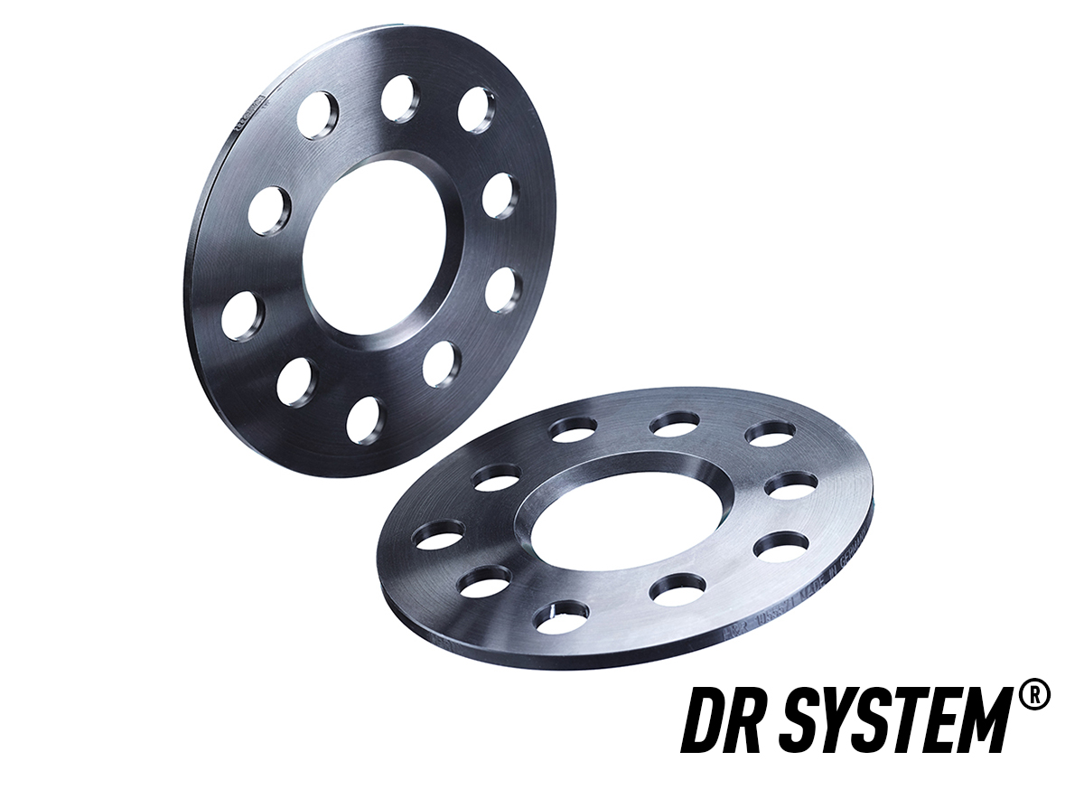 H&R Set des espaceurs de roues Système-DR 20mm par essieu - Cartouche de boulon 5x114,3 - Moyeu 66,0mm - Taille de boulon M12x1,5 - sur mesure pour Nissan/Renault - Noir