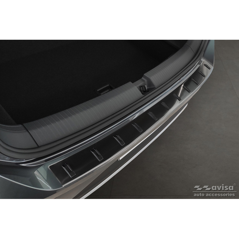 Protection de seuil arrière inox noir sur mesure pour Volkswagen T-Roc & T-Roc Cabrio 2017-2022 & Facelift 2022- 'STRONG EDITION'