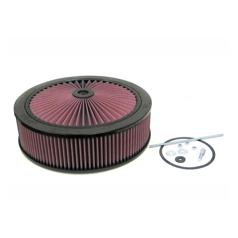 K&N Filtre à Air X-Stream - 130mm raccord, 305mm diamètre intérieur, 108mm hauteur - pour Holley 4 Barrel avec choke tower (66-3210)