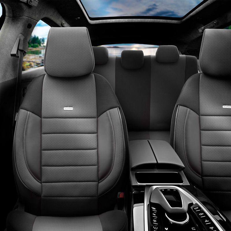 otoM Housse de sièges universel en textile 'SelectedFit Pro' Noir - 11-pièces - adapté aux Side-Airbags