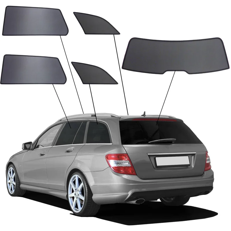 SunClip Protection visuelle & solaire sur mesure pour Mercedes Classe-C W204 Kombi 2007-2014