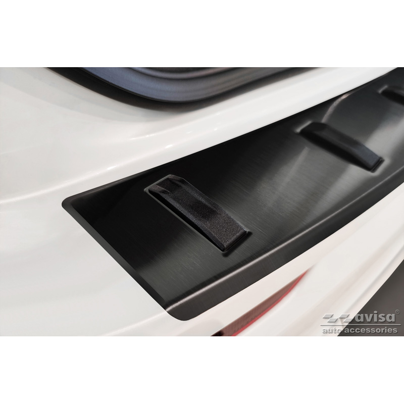 Protection de seuil arrière inox noir sur mesure pour Volvo XC60 II 2017-2021 & Facelift 2021- (incl. R-Design) 'STRONG EDITION'