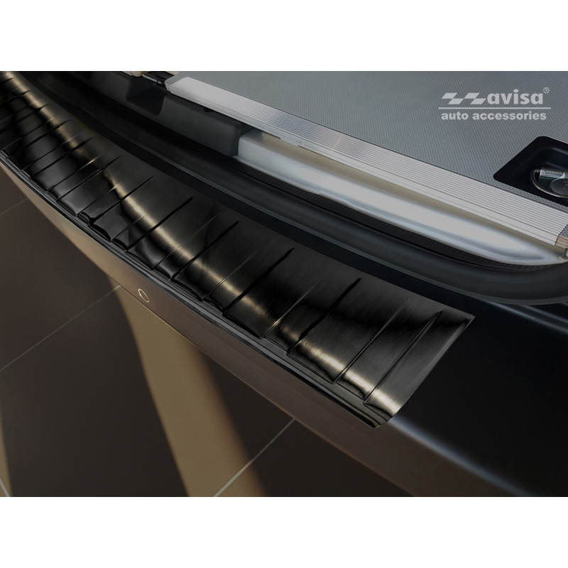 Protection de seuil arrière inox noir sur mesure pour Peugeot Expert III & Citroen Jumpy III 2016- 'Ribs'