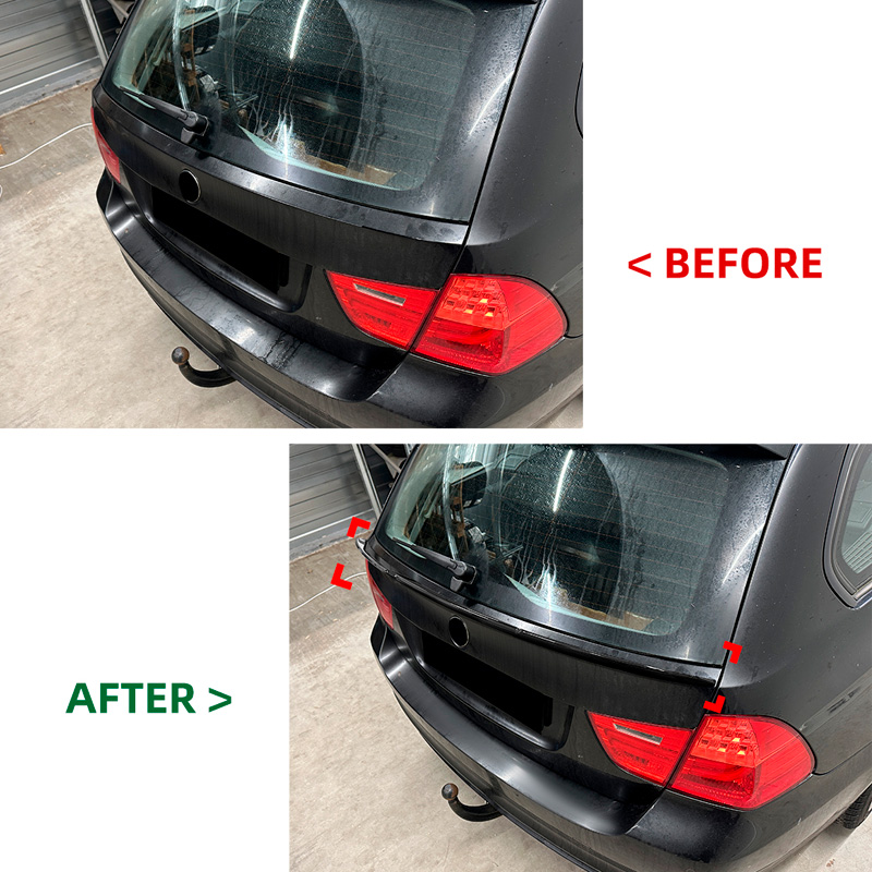 Aileron arrière inférieur sur mesure pour BMW Série-3 E91 Touring 2005-2012 (ABS Noir Luisant)