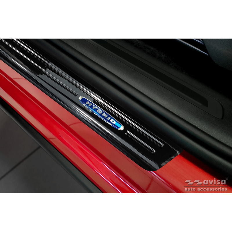 Seuils de portes inoxydable noir sur mesure pour Volkswagen Tiguan II 2016-2020 & FL 2020-2024 'Hybrid' - 4-pièces