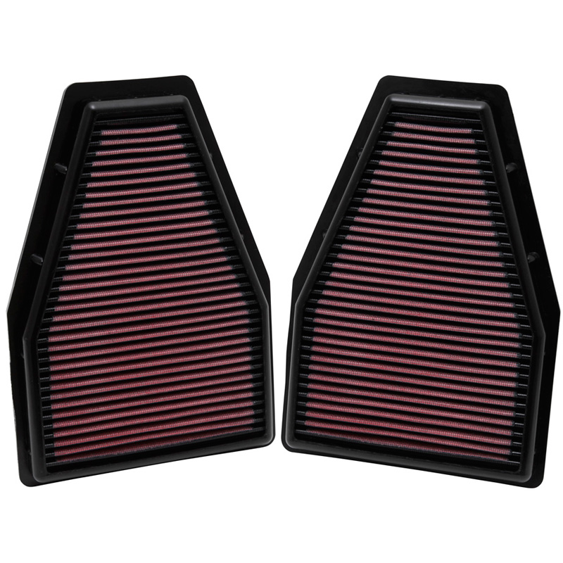K&N Filtre à air de remplacement sur mesure pour Porsche 911 3.4, 3.6, 3.8 excl GT2 RS 2012-2014 / 911 Carrera 3.8 2013-2014 (ensemble de 2 pièces) (33-2484)