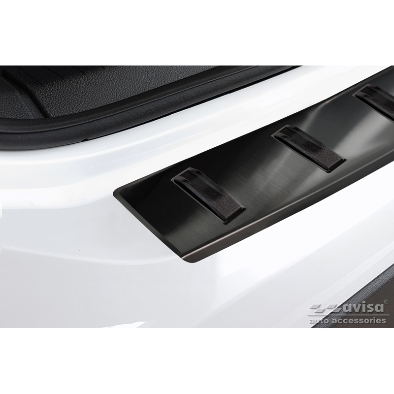 Protection de seuil arrière inox noir sur mesure pour Volkswagen T-Cross 2019-2024 & FL 2024- 'STRONG EDITION'
