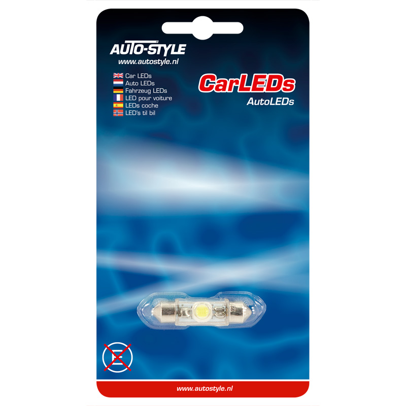 Festoon Ampoule LED 12V Optique-Xenon Blanc 10x37mm, la pièce
