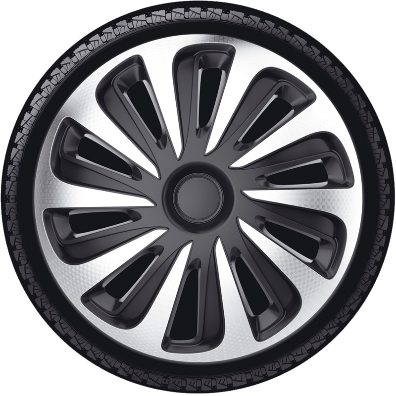 Jeu d'enjoliveurs Caliber 17-inch argent/noir look-carboné