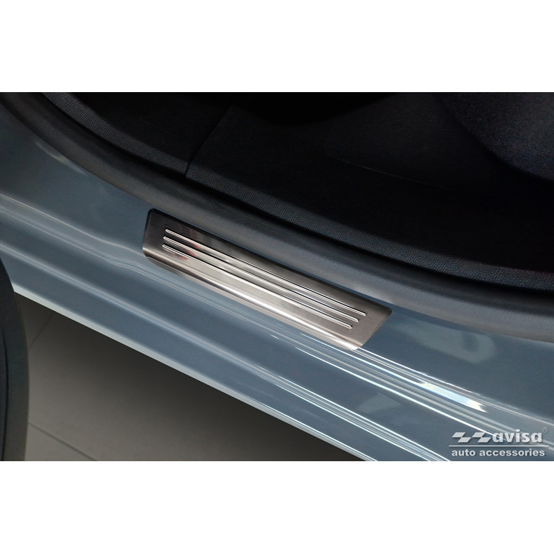 Seuils de portes inox sur mesure pour Opel Corsa F HB incl. e-Corsa 2019-2023 & FL 2023- 'Lines' - 4-pièces
