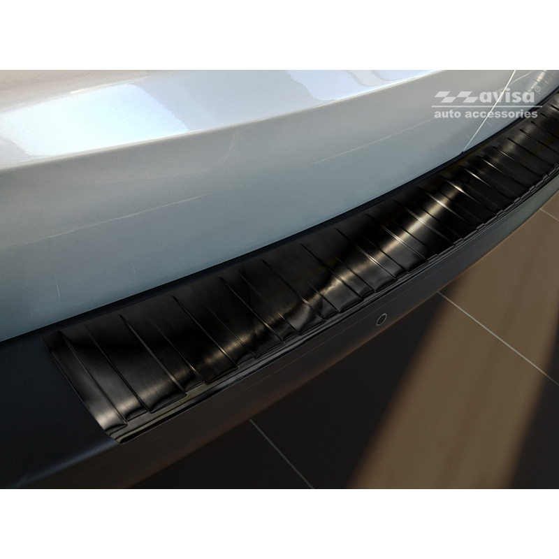 Protection de seuil arrière inox noir sur mesure pour Peugeot Expert III & Citroen Jumpy III 2016- 'Ribs'