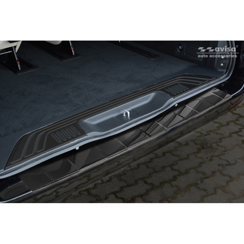 Protection de seuil arrière carboné 3D sur mesure pour Mercedes Vito / Classe-V 2014-2019 & Facelift 2019-