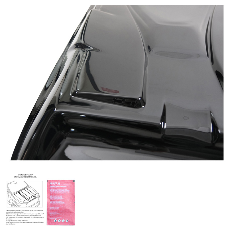 Écope de capot sur mesure pour Nissan Navara NP300 (D23) 2014-2021 - Noir brillant