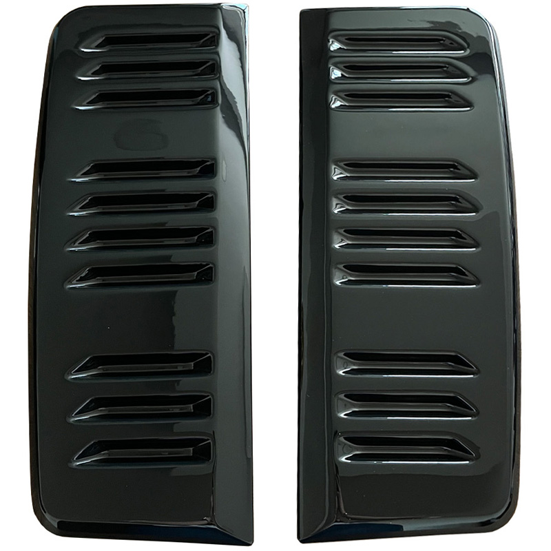 Oneway Jeu de prises d'air (latérales) sur mesure pour Volkswagen Transporter T5.1/T6/T6.1 2010-2022 (Chassis longue) - Version 2 - Noir brillant