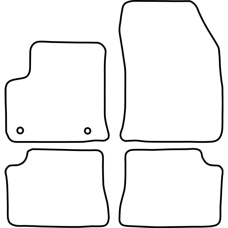 Set de tapis de sol en velours sur mesure pour Peugeot e-208 / Opel e-Corsa F / Citroën DS3 Crossback Electric 2019-
