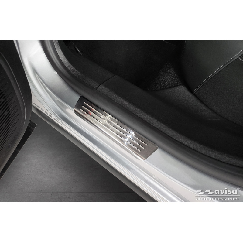 Seuils de portes inoxydable sur mesure pour Citroën C4 III 2020- & C4 X 2022- 'Lines' - 4-pièces