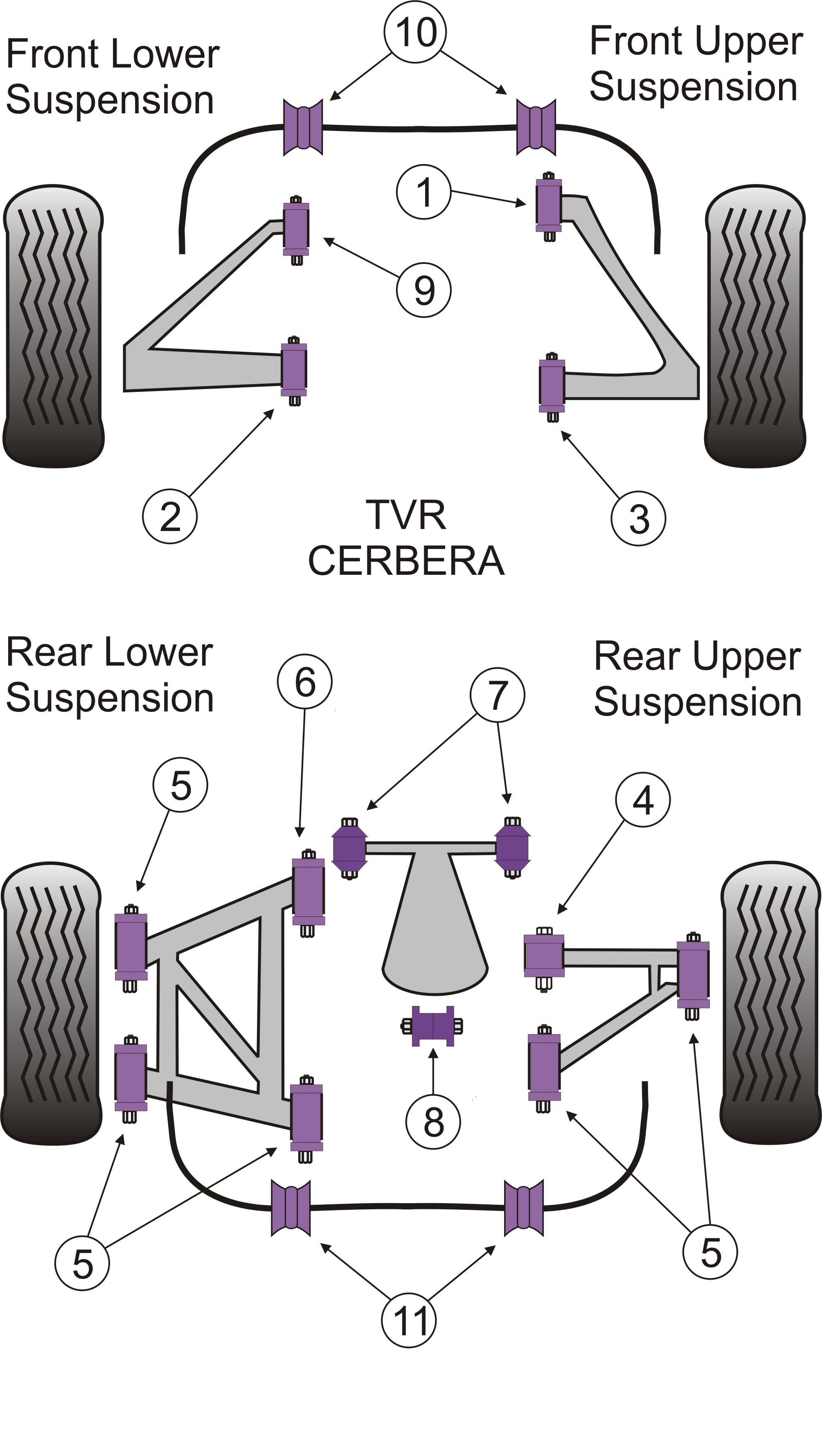 TVR Cerbera Rear Diff Mounting Rear Bush - PowerFlex PFR79-112