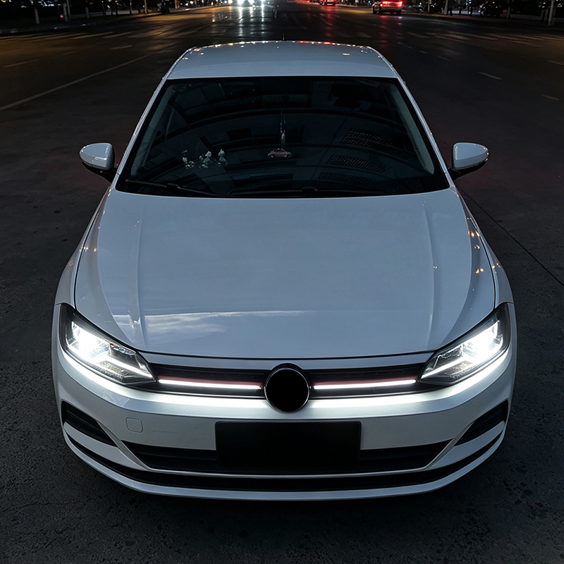 Grill en Optique-GTI avec Bande-LED sur mesure pour Volkswagen Polo VI (AW1) 2017-2021