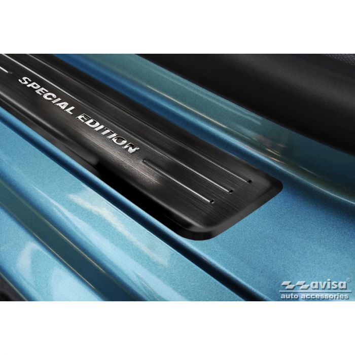 Seuils de portes inox noir sur mesure pour Renault Zoe FL 2019- 'Special Edition' - 4-pièces