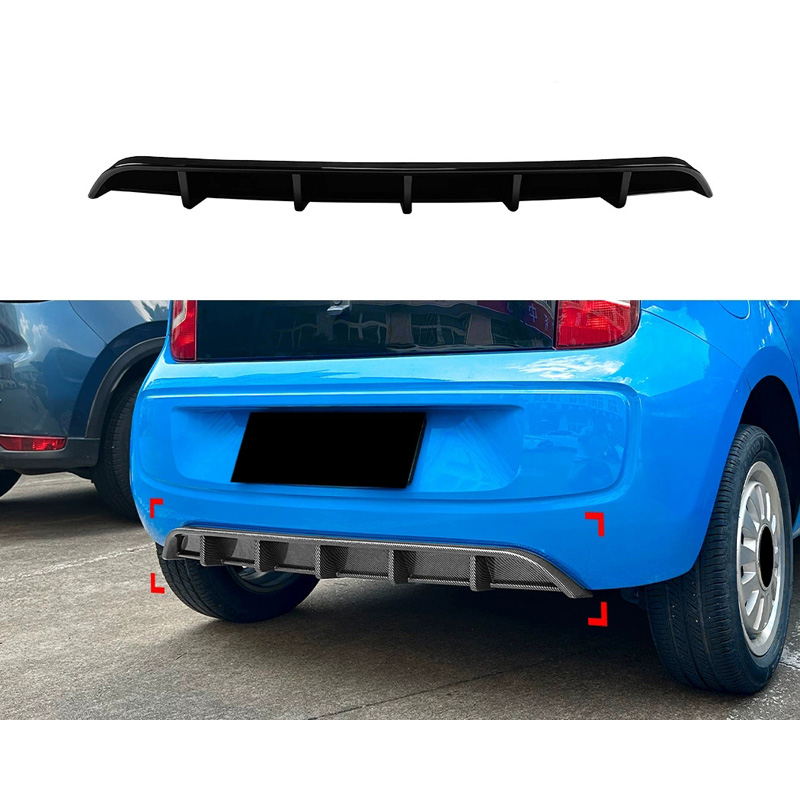 Jupe arrière (diffuseur) sur mesure pour Volkswagen Up! 2011-2016 excl. Facelift (ABS Noir luisant)