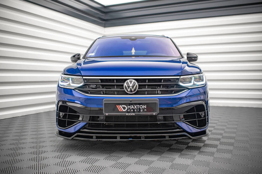 Voorspoiler V.1 VW Tiguan R MK2 Facelift Maxton Glans Zwart