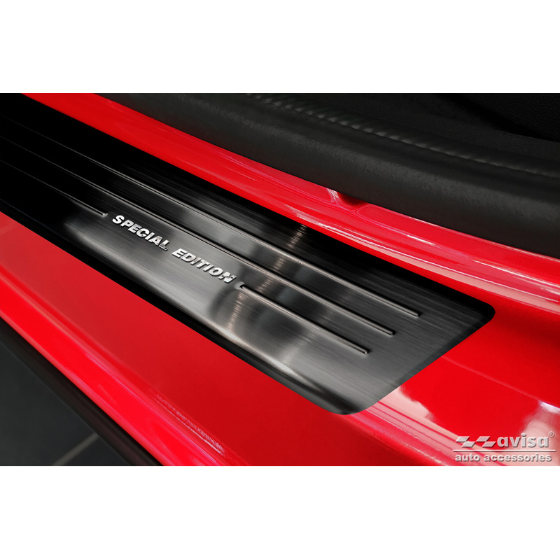 Seuils de portes inoxydable noir sur mesure pour Renault Arkana 2020- - 'Special Edition' - 4-pièces