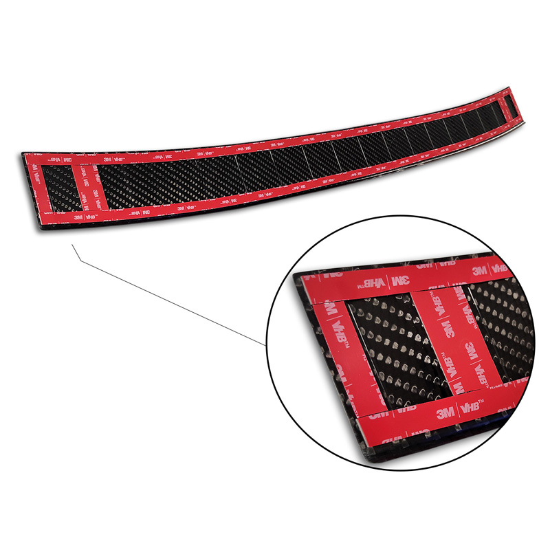 Protection de seuil arrière carboné 3D sur mesure pour Volkswagen Golf Sportsvan 2014-2017 & FL 2017- 'Ribs'
