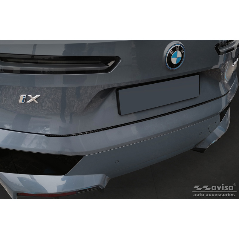 Protection de seuil arrière carboné 3D sur mesure pour BMW iX (I20) 2021- 'Ribs'