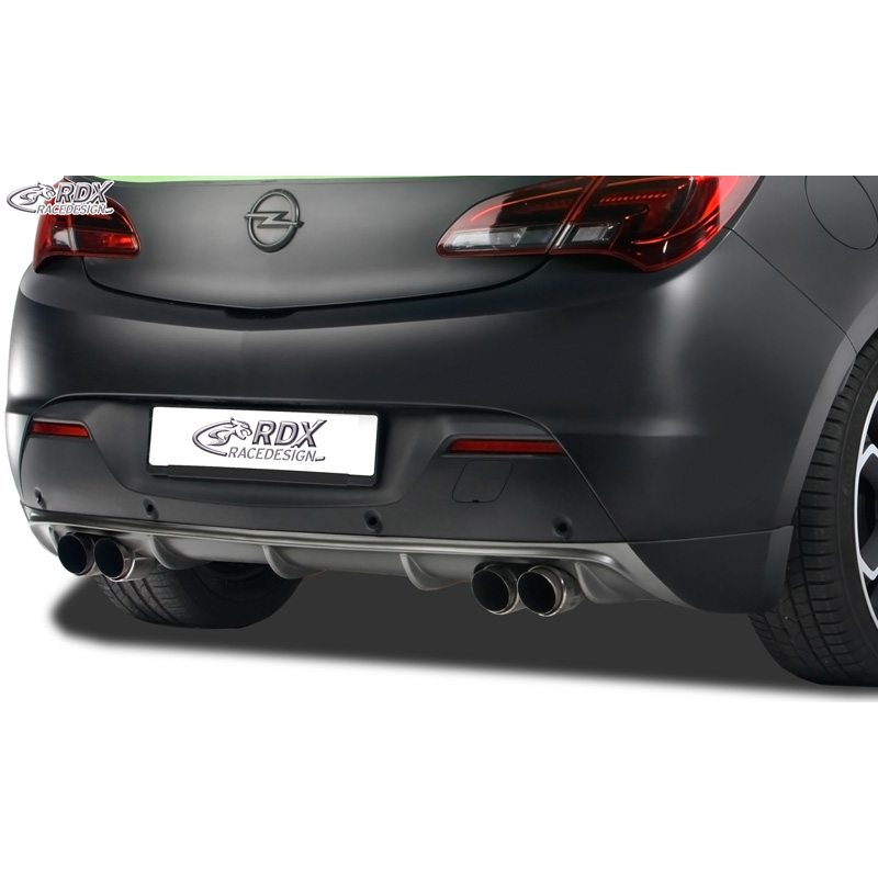 Jupe arrière 'Diffuseur' sur mesure pour Opel Astra J GTC 2009-2015 excl. OPC (pour échappement double) (PUR)