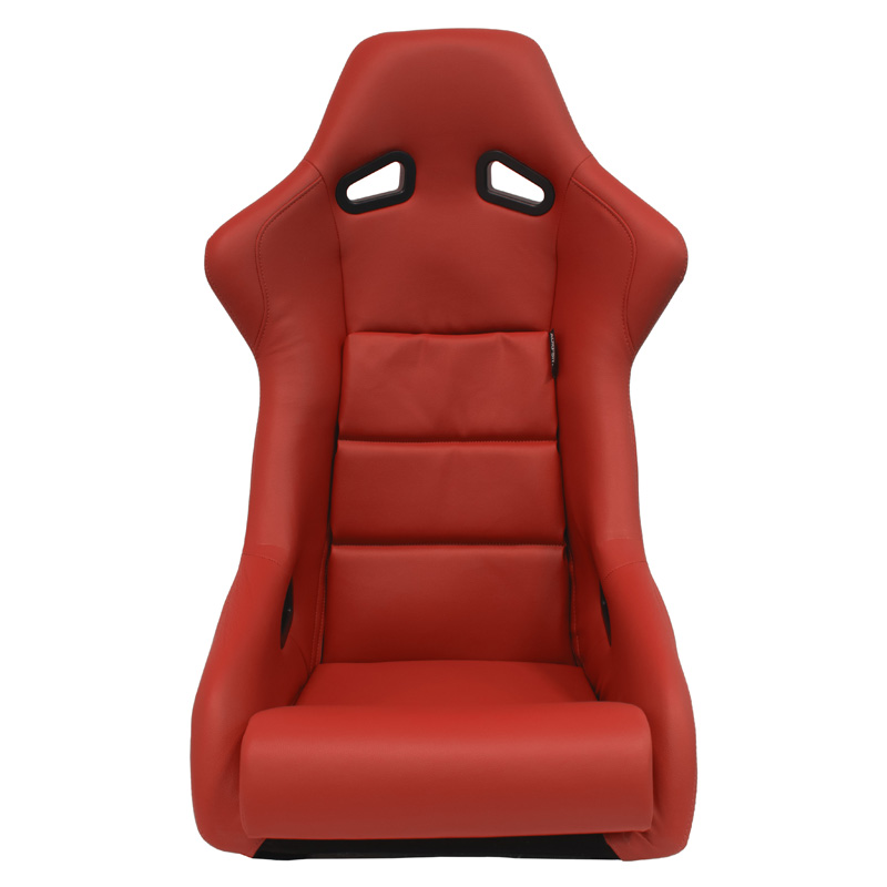 Siège baquet 'BS1' - Simili Cuir Rouge - Dossier fixe en polyester - incl. glissières