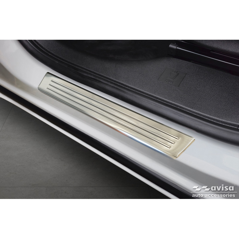 Seuils de portes inox sur mesure pour Opel Zafira (C) Tourer 2012-2016 & Facelift 2016-2019 'Lines' - 4-pièces