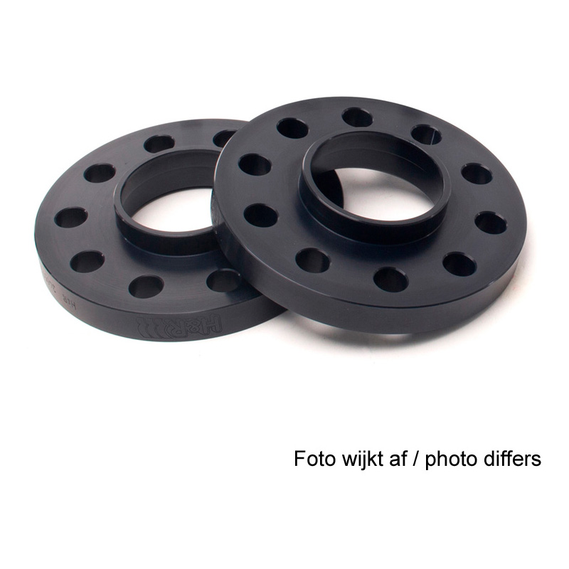 H&R Set des espaceurs de roues Système-DR 24mm par essieu - Cartouche de boulon 5x112 - Moyeu 57,1mm - Taille de boulon M14x1,5 - sur mesure pour Audi/Cupra/Skoda/Volkswagen - Noir