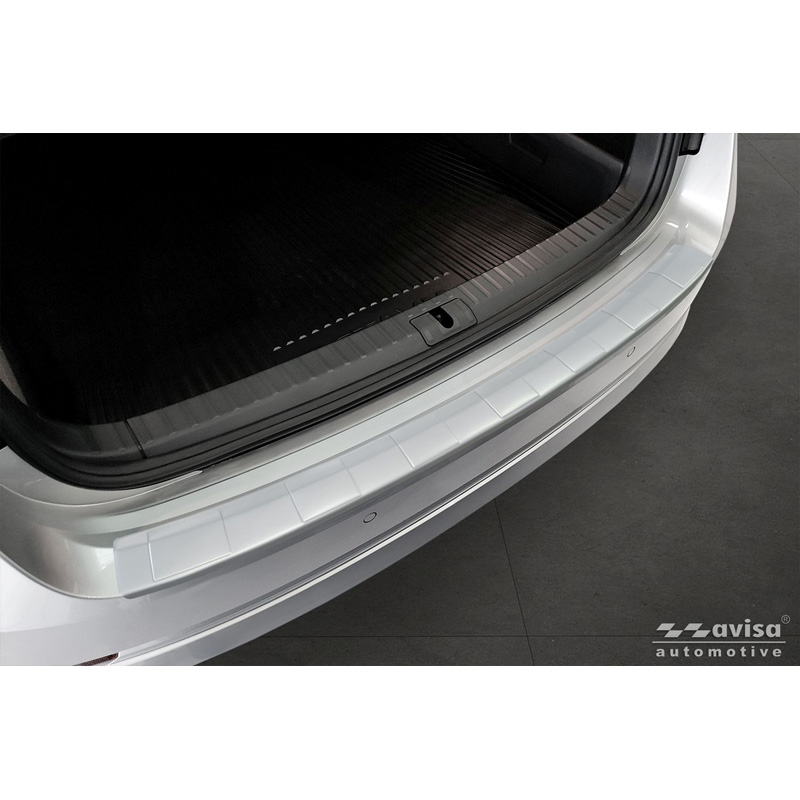 Avisa Protection de seuil arrière inox thermolaqué sur mesure pour Skoda Octavia IV 2019-2024 & FL 2024- 'Soft Silver'