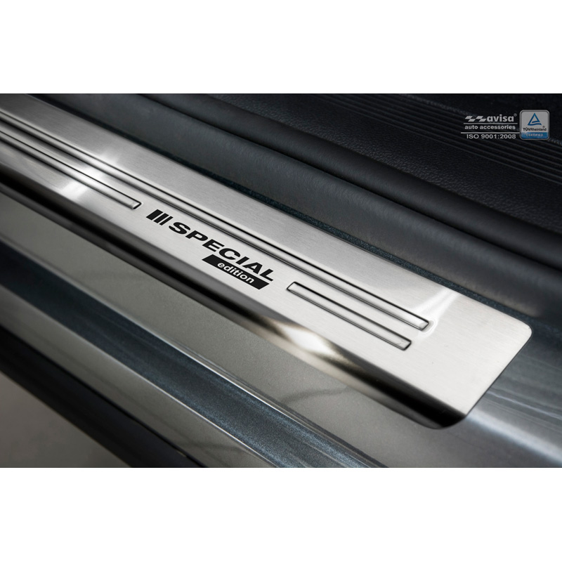 Seuils de portes inoxydable sur mesure pour Volkswagen Tiguan II 2016-2020 & FL 2020- incl. Allspace 2017-2020 & FL 2020-2024 - 'Special Edition' - 2-pièces