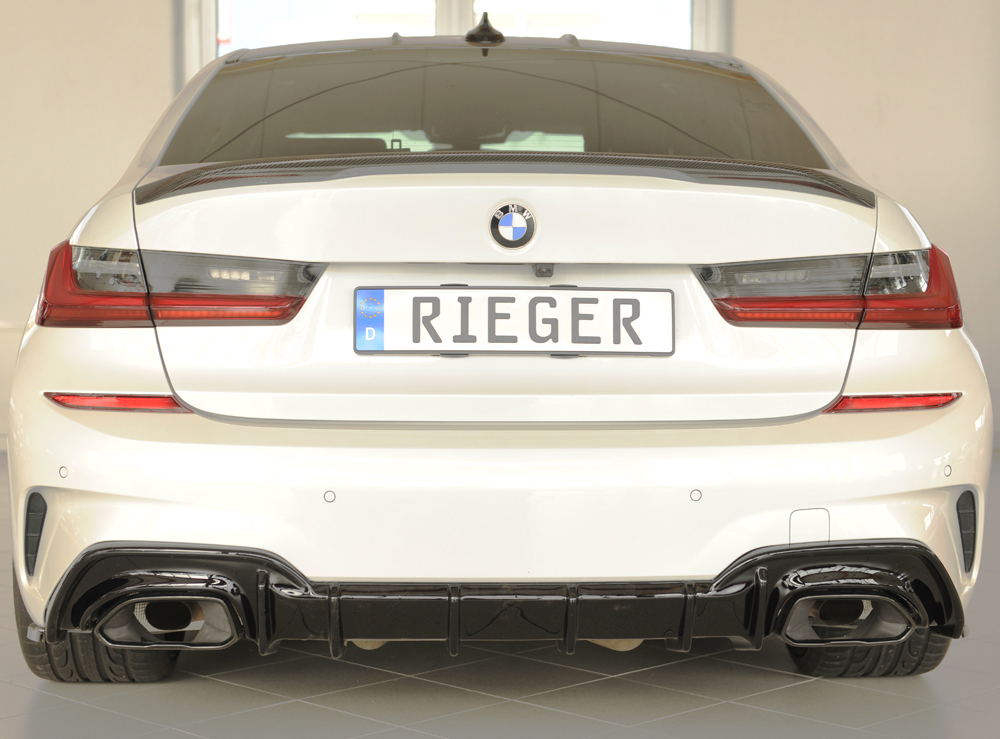 Diffuser BMW 3 Serie G20 M340i Rieger Glans Zwart voor Trekhaak