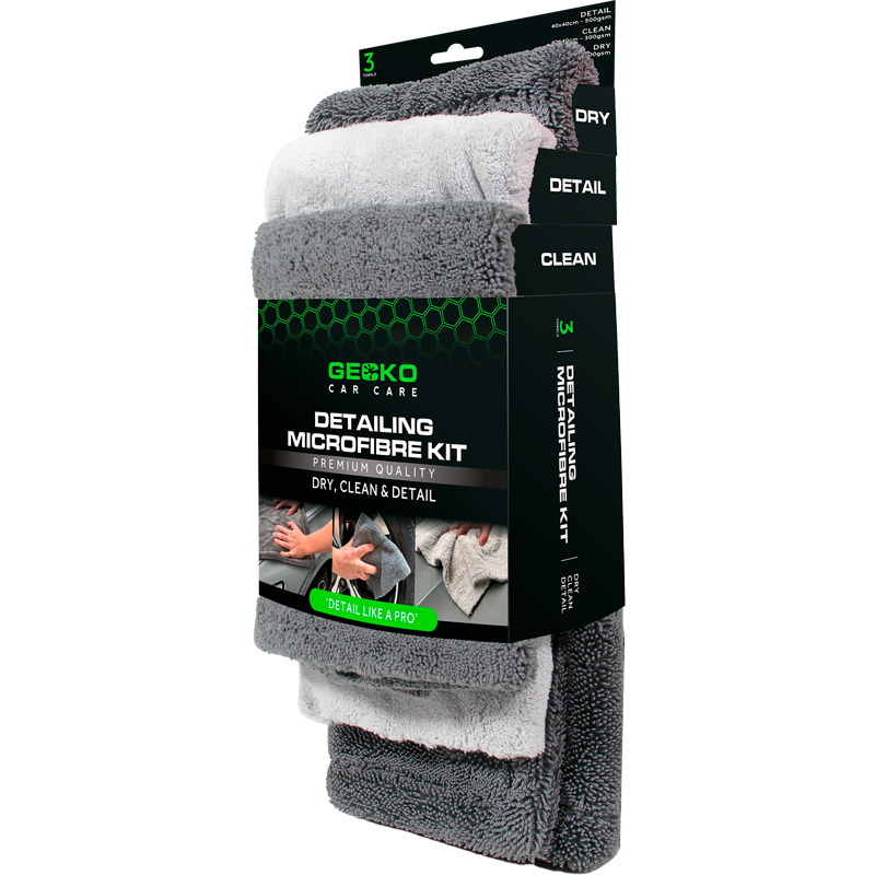 Gecko Kit Microfibre Detailing - 3 pièces