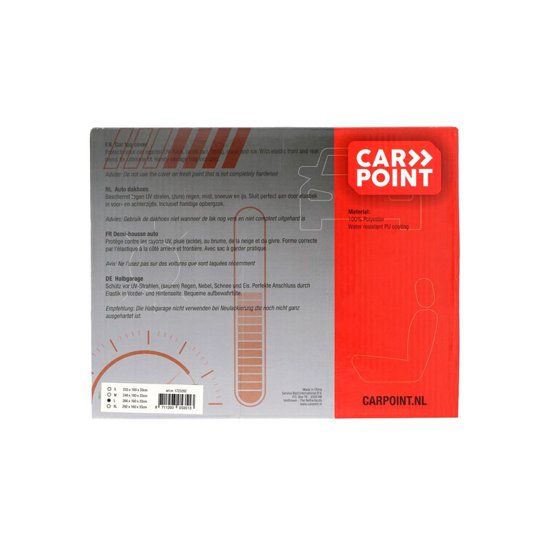 Carpoint Demi-Housse de Voiture Polyester L 266x160x33cm