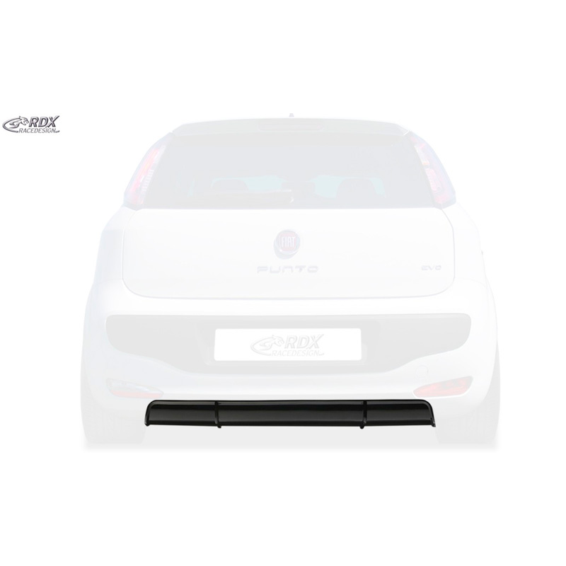 Jupe arrière 'Diffuseur' sur mesure pour Fiat Punto Evo 2009- (ABS noir luisant)