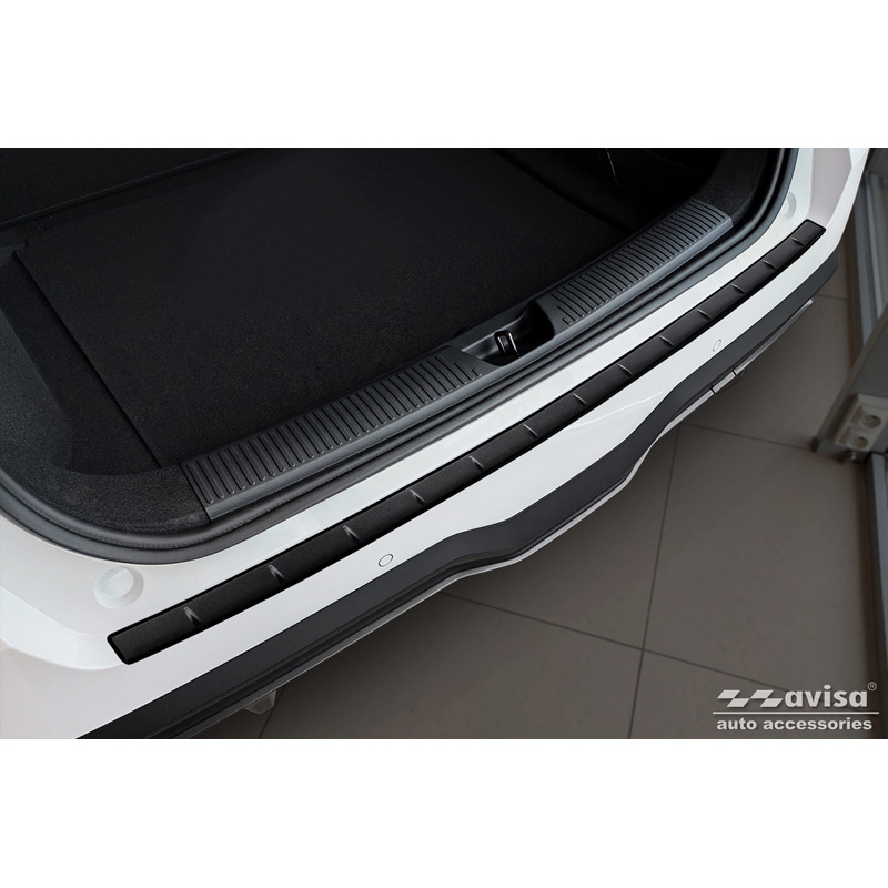 Protection de seuil arrière inox noir mat sur mesure pour MG 4 (EV) 2022- 'Ribs'
