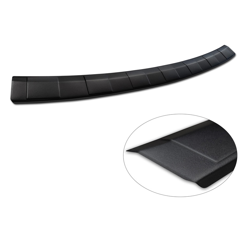 Protection de seuil arrière inox noir mat sur mesure pour Skoda Octavia Combi (NX5) incl. RS 2020-2024 & FL 2024- 'Ribs'